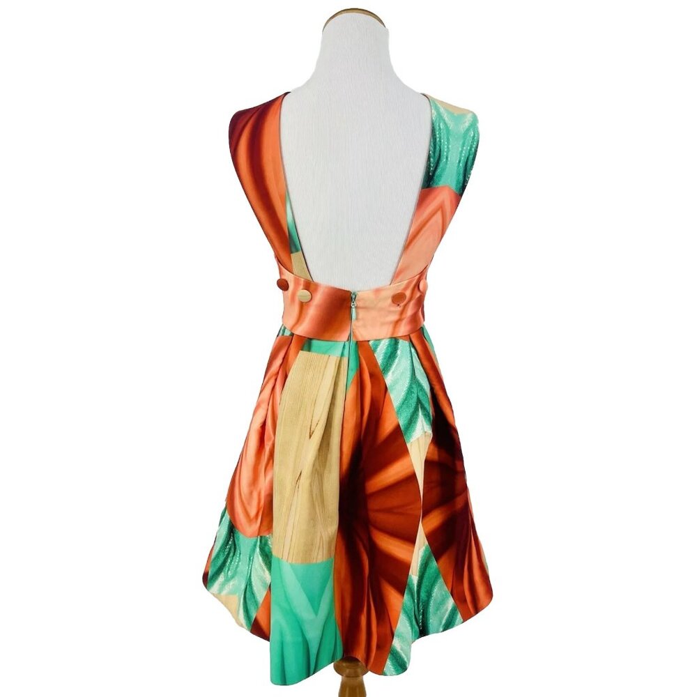 NWT AQ/AQ Multicolored Crisscross Strap Fit & Flare Mini Dress 4 | Avant-Garde - Picture 7 of 16